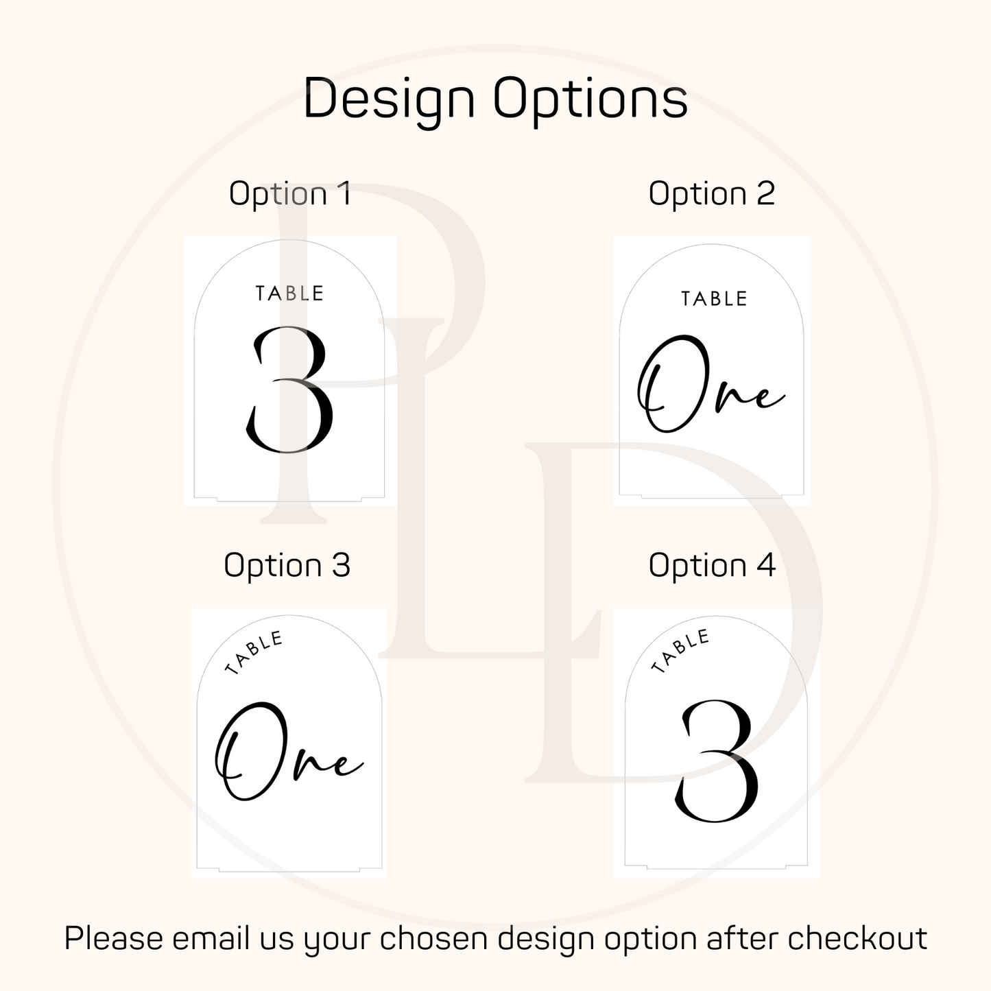 Arch Table Numbers